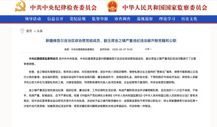 新疆政协原副主席金之镇被双开