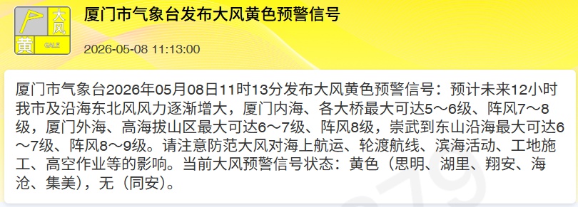 厦门发布预警！新一股冷空气已抵达！下周连续7天雨