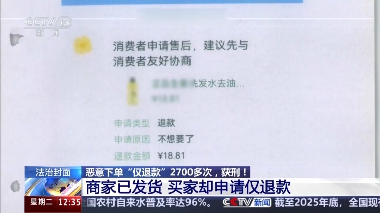 敲诈900多家网店 买家恶意下单2700多次被判刑