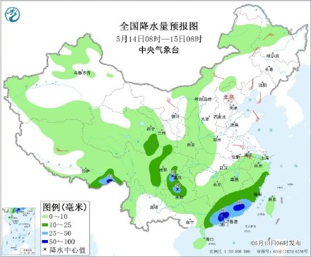 江南华南有强降水 新疆内蒙古甘肃等地有大风降温沙尘