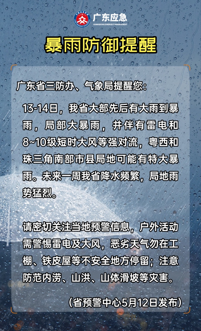暴雨到大暴雨来袭！广东局地或有冰雹、龙卷