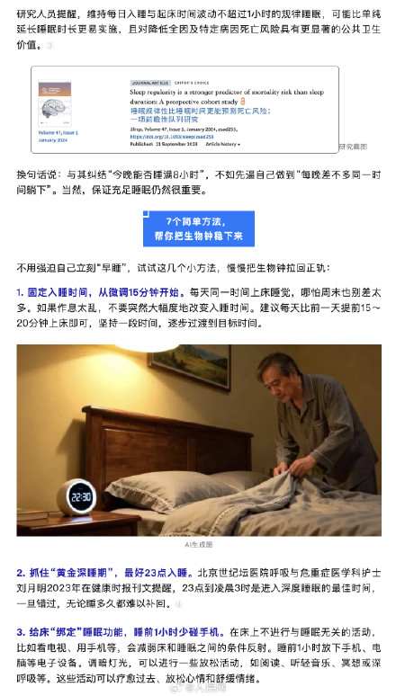 入睡时间不规律可能比熬夜更伤心