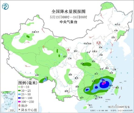 江南华南有强降水 新疆内蒙古甘肃等地有大风降温沙尘