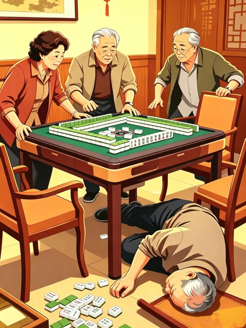 浙江60岁男子打麻将连赢三局，兴奋过度，突然栽倒牌桌！医生提醒：保持心态平和