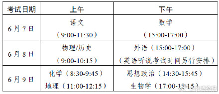 广东省2026年夏季高考时间确定