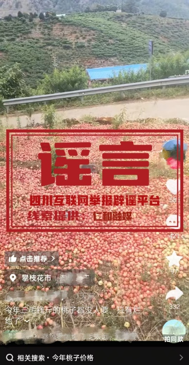 攀枝花一地“桃子三毛钱一斤没人要”?当地回应 攀枝花一地“桃子三毛钱一斤没人要”?当地回应
