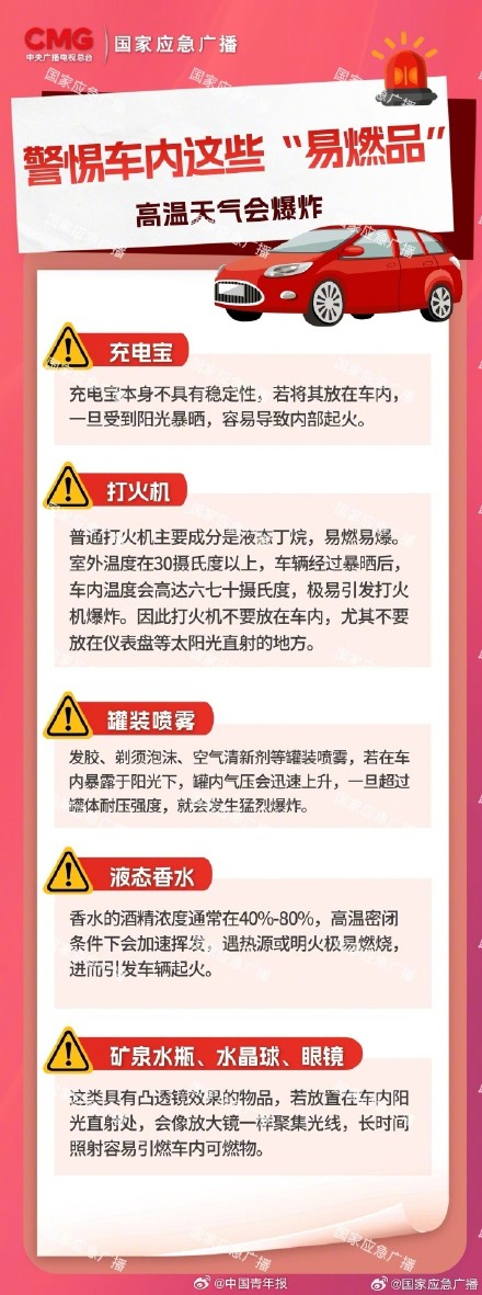 车里这些东西高温会爆炸 车里这些东西高温会爆炸