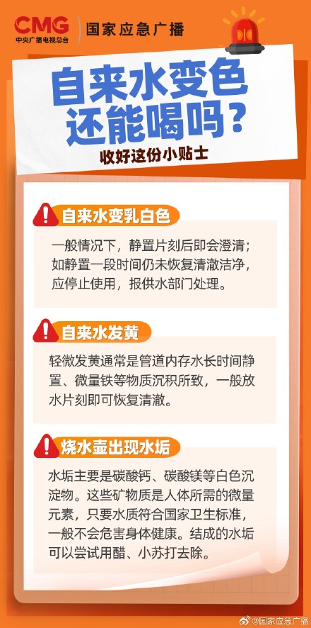 自来水出现这些情况立即停用️