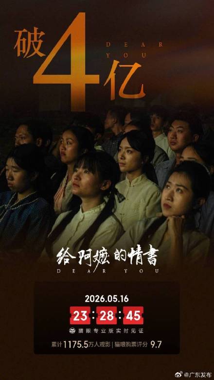 《给阿嬷的情书》票房突破4亿元 《给阿嬷的情书》票房突破4亿元