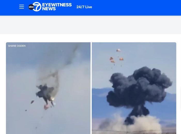 美国一空军基地两架飞机空中相撞并坠毁 飞行员弹射逃生 美国一空军基地两架飞机空中相撞并坠毁 飞行员弹射逃生