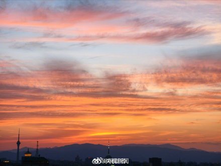 北京又见震撼晚霞 北京又见震撼晚霞