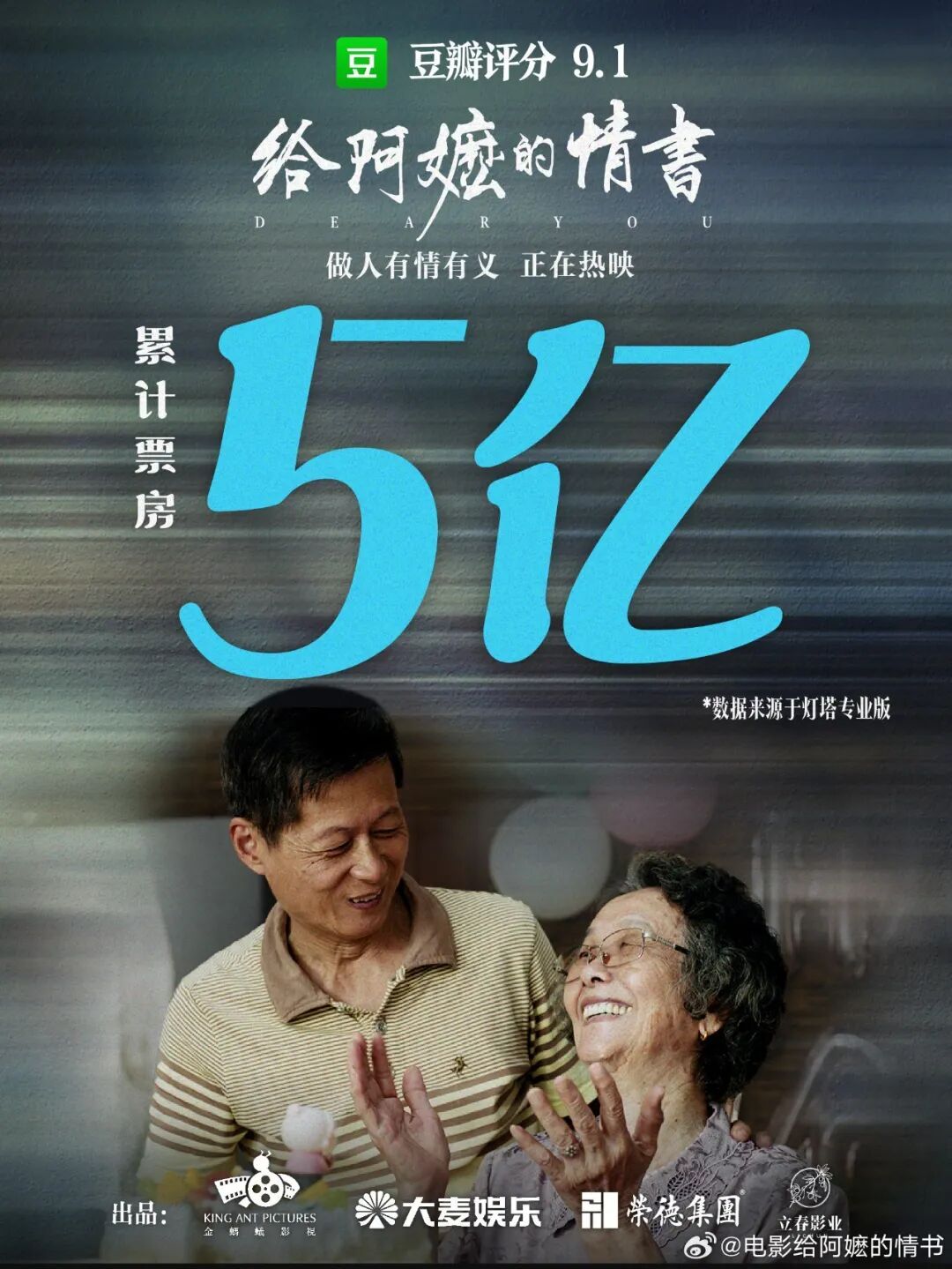 《给阿嬷的情书》票房破5亿元,预测总票房或超15亿元 《给阿嬷的情书》票房破5亿元,预测总票房或超15亿元