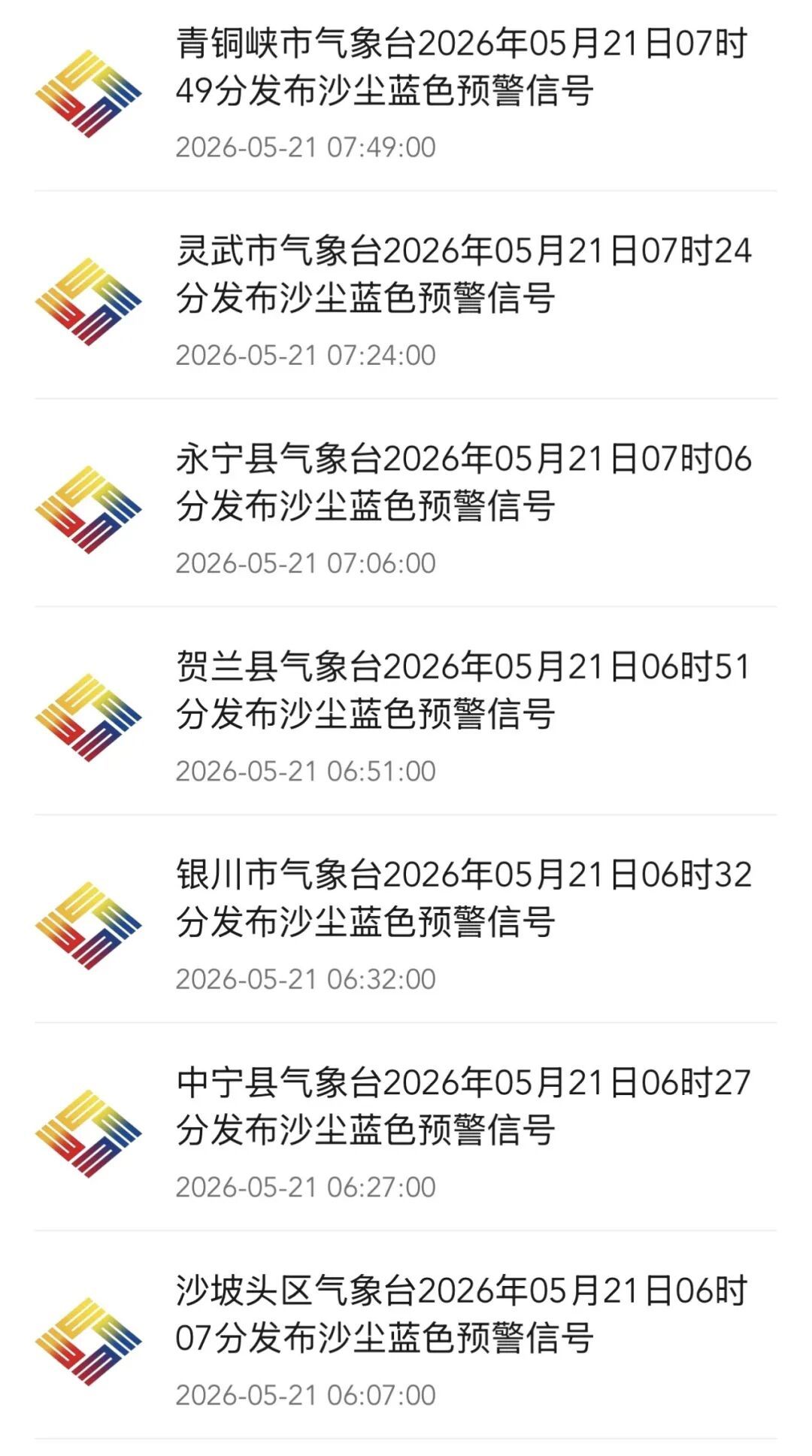 今日小满，宁夏多地发布沙尘蓝色预警