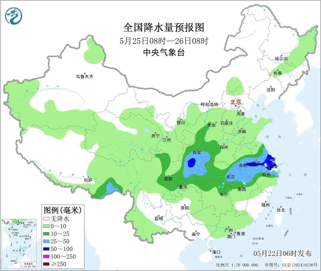 23日夜间开始中东部将有新一轮较大范围降雨过程