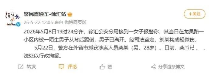 事发上海一小区, 柴某 (男, 28岁) 竟干这事! 刚刚, 上海警方通报: 在外省市将其抓获
