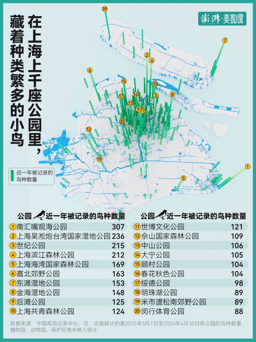 上海“在册”野鸟已增至543种，为何能领跑全球特大城市