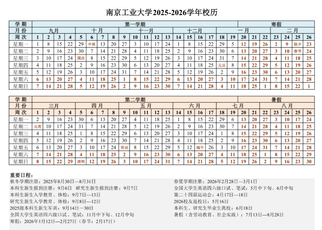 南京多所高校暑假时间定了 南京多所高校暑假时间定了