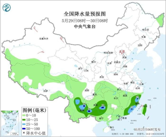 南方降水趋于减弱 北方部分地区有大风降温雷雨 南方降水趋于减弱 北方部分地区有大风降温雷雨