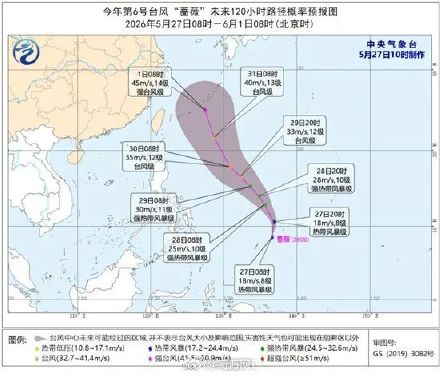 最大风力8级！今年第6号台风蔷薇来了