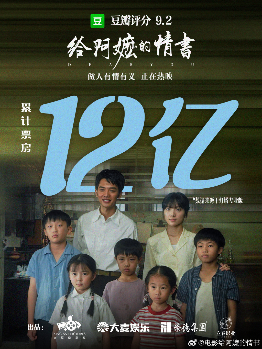 《给阿嬷的情书》票房破12亿，已连夺18天票房日冠