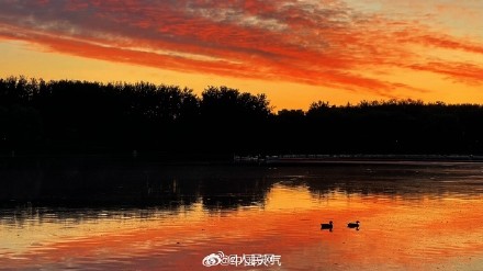 红红火火！北京今日份朝霞好美