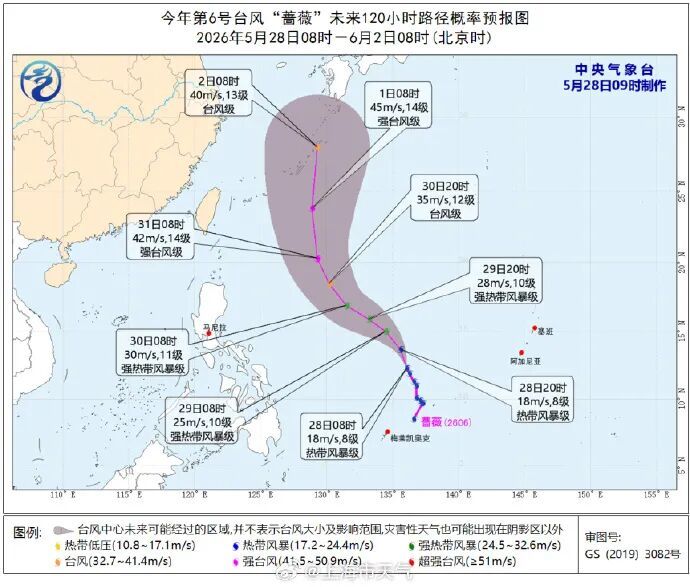 @上海人 预计有2个台风影响上海，不排除直接登陆…
