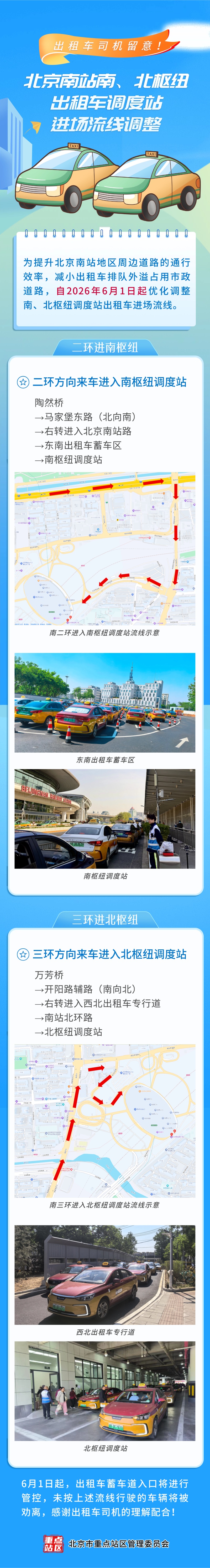 6月1日起，出租车来北京南站送人有变化