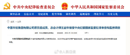 华能原总会计师王益华被查