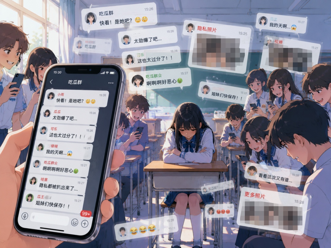 建“吃瓜群”传播同学隐私，未成年人及其监护人被判担责