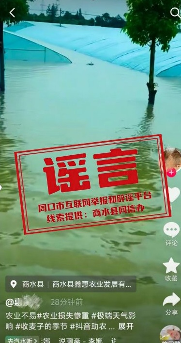 辟谣！“商水农作物被淹”为不实信息