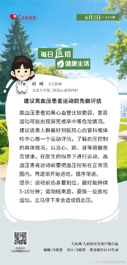 建议高血压患者运动前先做评估 建议高血压患者运动前先做评估