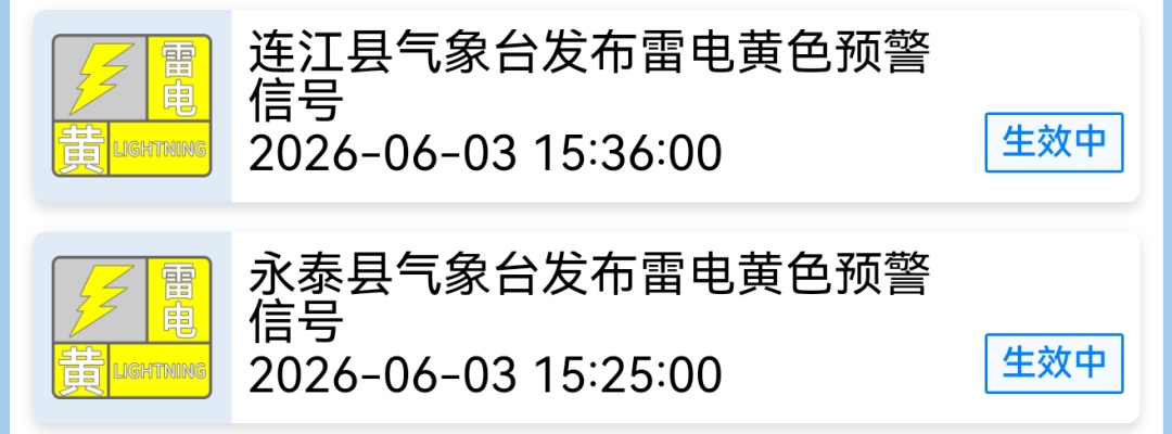 紧急提醒！福州连发多条雷电预警！下班快回家