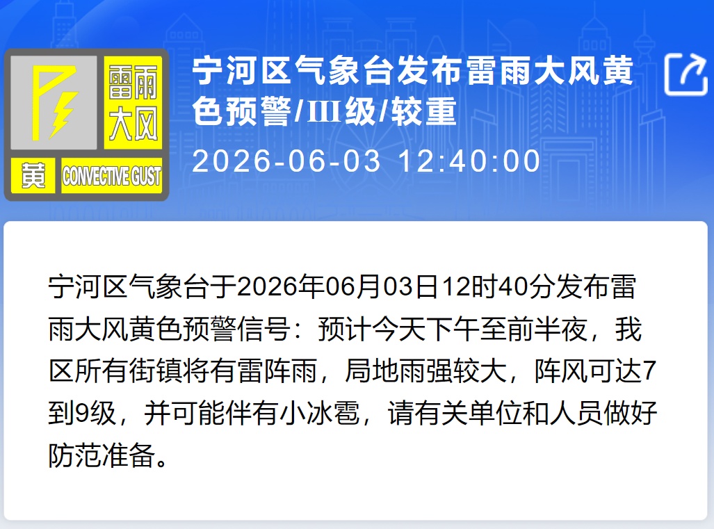 冰雹橙色预警！雷雨+9级风！局地雨强较大！天津多区提醒