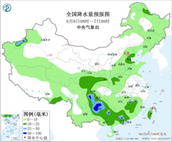 京津冀等地有强对流 黑龙江吉林及江南华南等地有较强降水