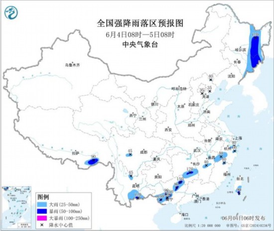 京津冀等地有强对流 黑龙江吉林及江南华南等地有较强降水