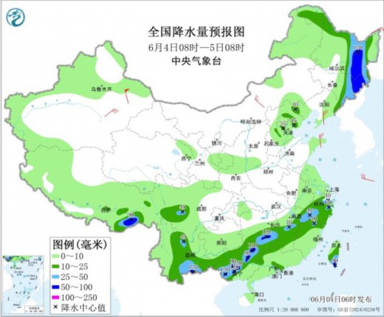 京津冀等地有强对流 黑龙江吉林及江南华南等地有较强降水