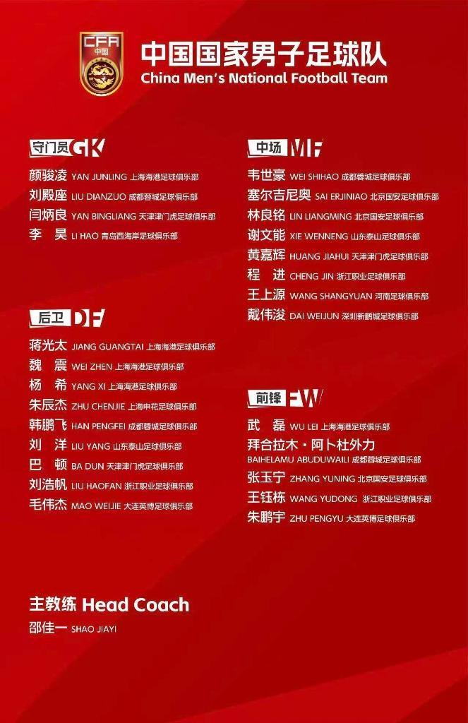 新老齐聚 中国男足6月再出征