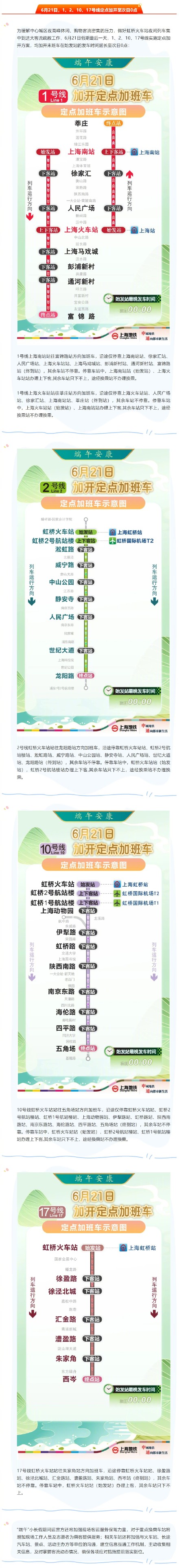 六线延时运营、四线定点加开！上海地铁端午假期运营方案来了