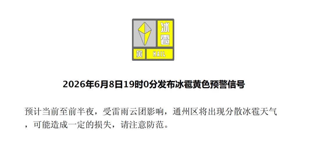 分散冰雹+7级短时大风!北京多区发布冰雹黄色预警和大风蓝色预警,具体地区—— 分散冰雹+7级短时大风!北京多区发布冰雹黄色预警和大风蓝色预警,具体地区——