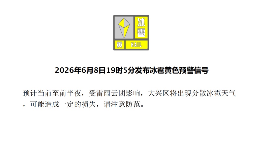 分散冰雹+7级短时大风!北京多区发布冰雹黄色预警和大风蓝色预警,具体地区—— 分散冰雹+7级短时大风!北京多区发布冰雹黄色预警和大风蓝色预警,具体地区——