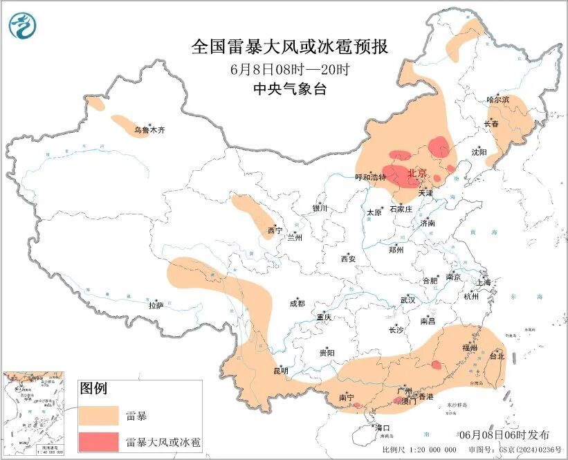 天津局地雷暴大风+冰雹，具体降雨时间——