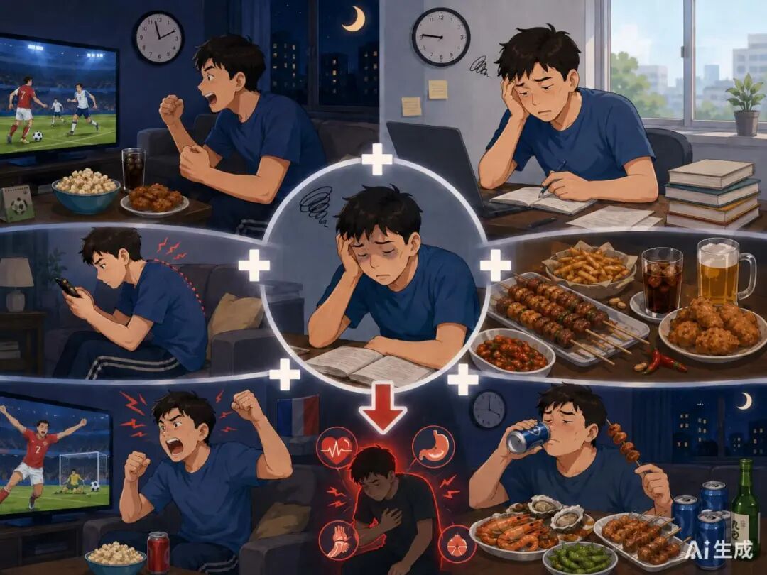 看世界杯患上这种“专属病”?中招的不止一个人 看世界杯患上这种“专属病”?中招的不止一个人
