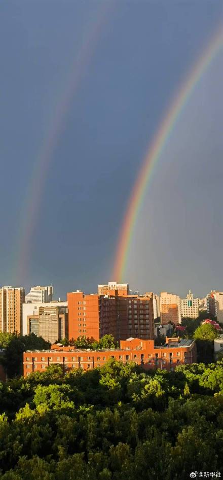雨后北京现绝美双彩虹