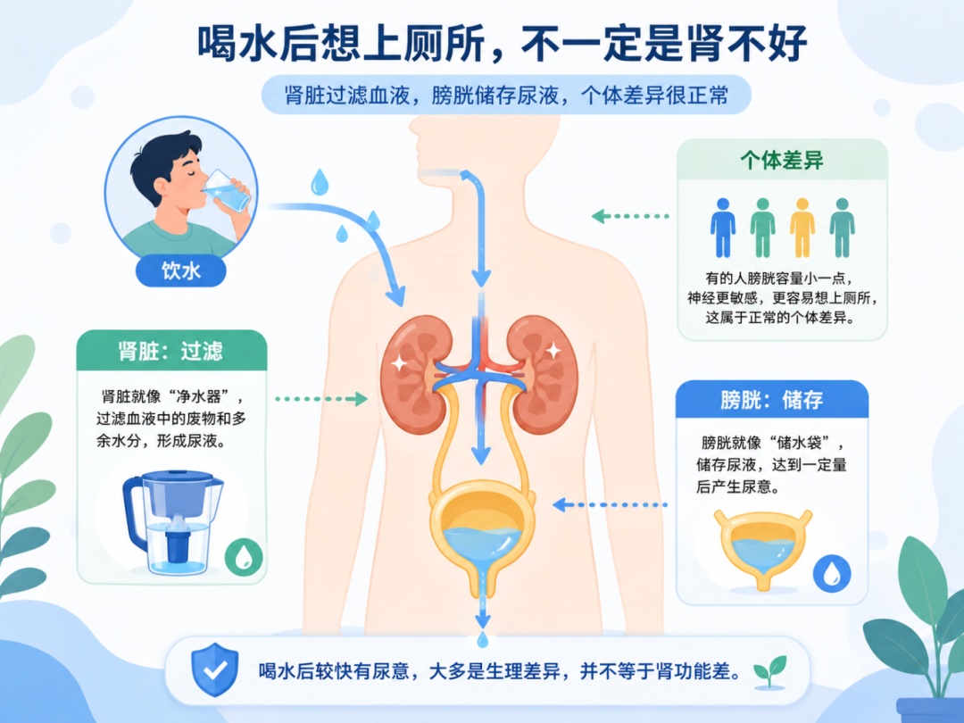 一喝水就跑厕所,是肾虚吗? 一喝水就跑厕所,是肾虚吗?