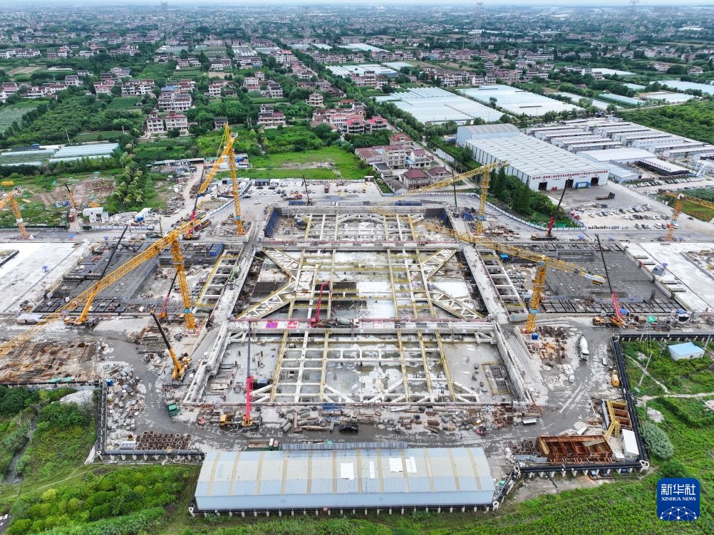 新建沪宁合高铁海门北站地下主体结构完工 新建沪宁合高铁海门北站地下主体结构完工