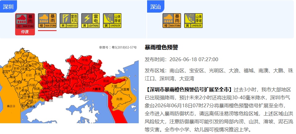 暴雨红色预警,深圳全市停课!机场大面积航班延误 暴雨红色预警,深圳全市停课!机场大面积航班延误