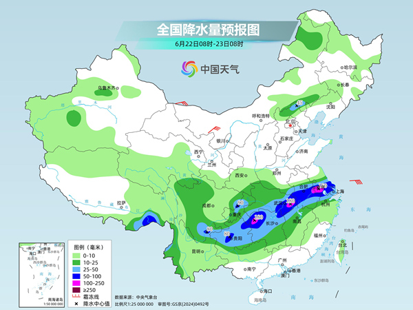 长江中下游降雨频繁明起雨势再增强 华南一带高温天气迅速发展 长江中下游降雨频繁明起雨势再增强 华南一带高温天气迅速发展