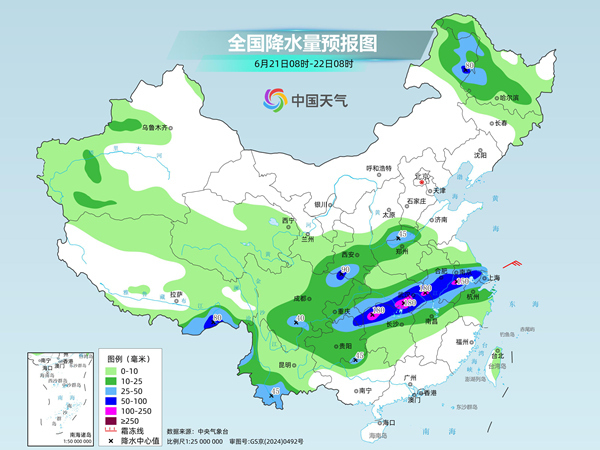 长江中下游降雨频繁明起雨势再增强 华南一带高温天气迅速发展 长江中下游降雨频繁明起雨势再增强 华南一带高温天气迅速发展