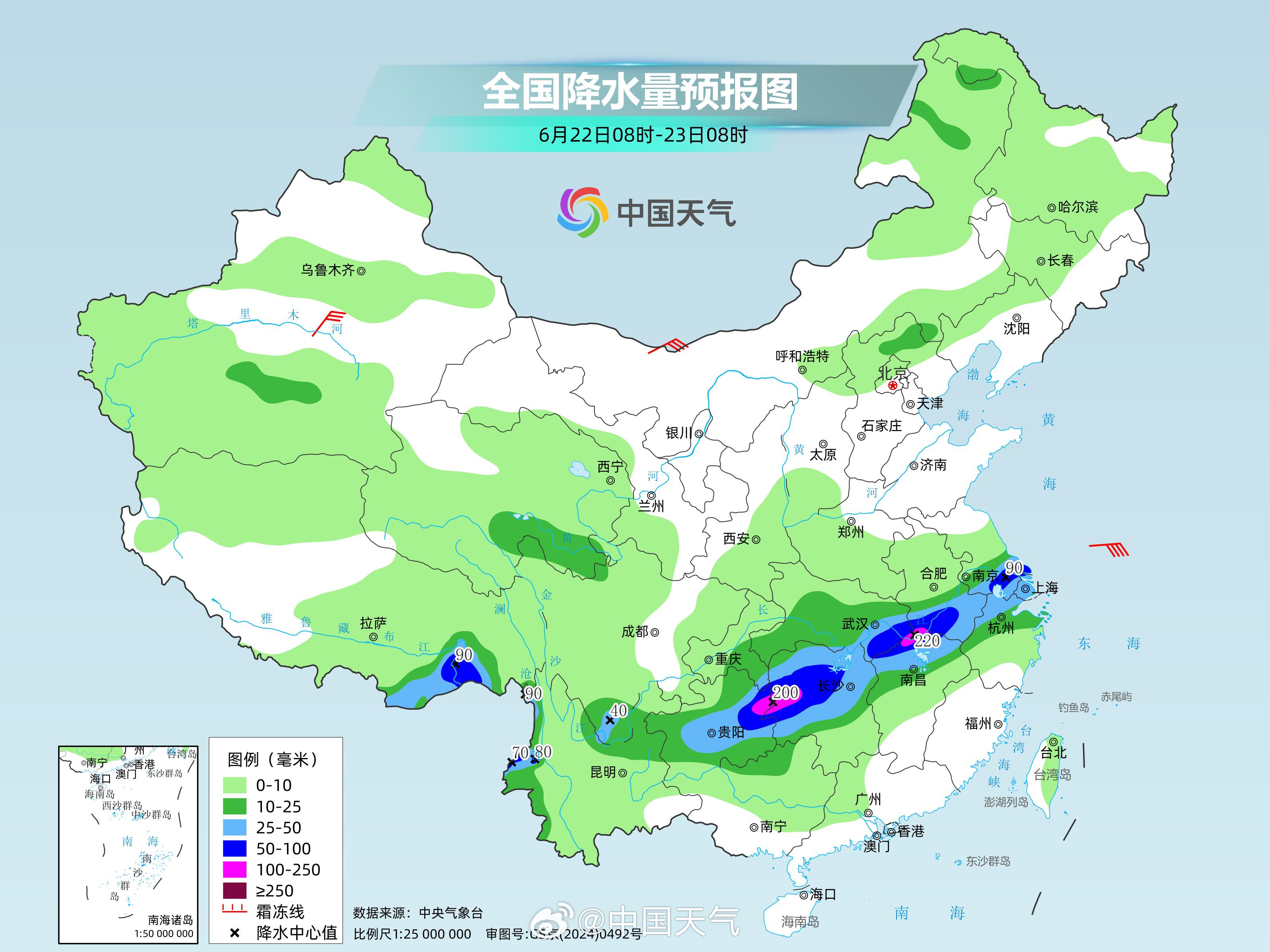 长江中下游雨势将再度增强，东北降雨仍然频繁