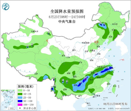 云贵高原至长江中下游等地有强降雨 内蒙古华北东北地区多雷阵雨